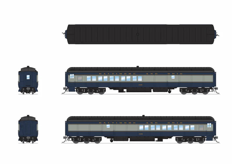 Broadway Limited Imports - Heavyweight 5-Car Passenger Set - Baltimore & Ohio (1438, 5270, 5284, 5307, 100) - HO Scale