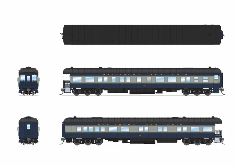 Broadway Limited Imports (9713) | Heavyweight 5-Car Passenger Set w/ Lights | Baltimore & Ohio (1438, 5270, 5284, 5307, 100) | HO Scale