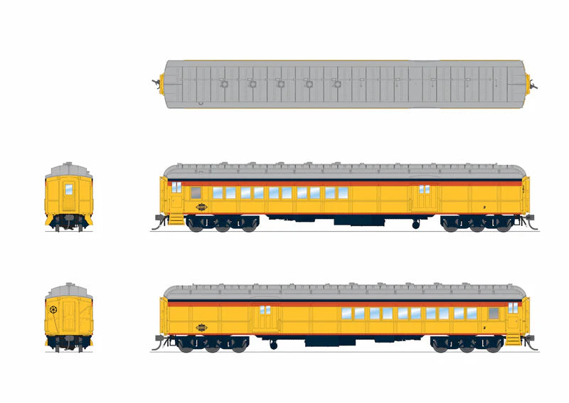 Broadway Limited Imports - Heavyweight 5-Car Passenger Set - Chessie Steam Special (2, 5, 6, 7, 18) - HO Scale