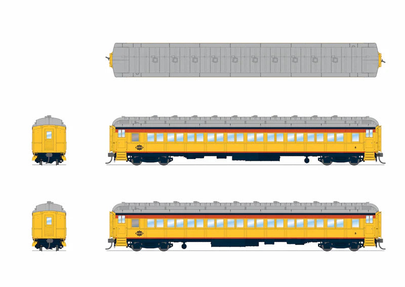 Broadway Limited Imports - Heavyweight 5-Car Passenger Set - Chessie Steam Special (2, 5, 6, 7, 18) - HO Scale