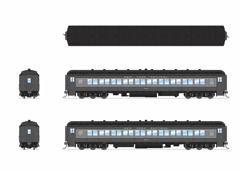 Broadway Limited Imports (9715) | Heavyweight 5-Car Passenger Set w/ Lights | New York Central #254, 1840, 1855, 1878, 3 | HO Scale