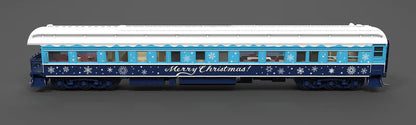 Broadway Limited Imports (9725) • Business Car w/ Lights • Merry Christmas • Blue & White Holiday • HO Scale