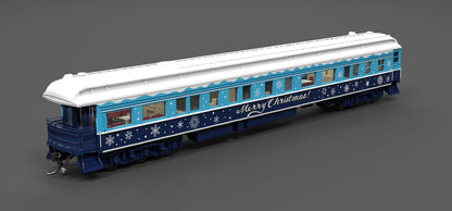 Broadway Limited Imports (9725) • Business Car w/ Lights • Merry Christmas • Blue & White Holiday • HO Scale