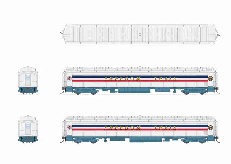 Broadway Limited Imports (9734) • 80' Passenger Coach w/ Lights • 1947 Freedom Train • 1947-1949 • HO Scale