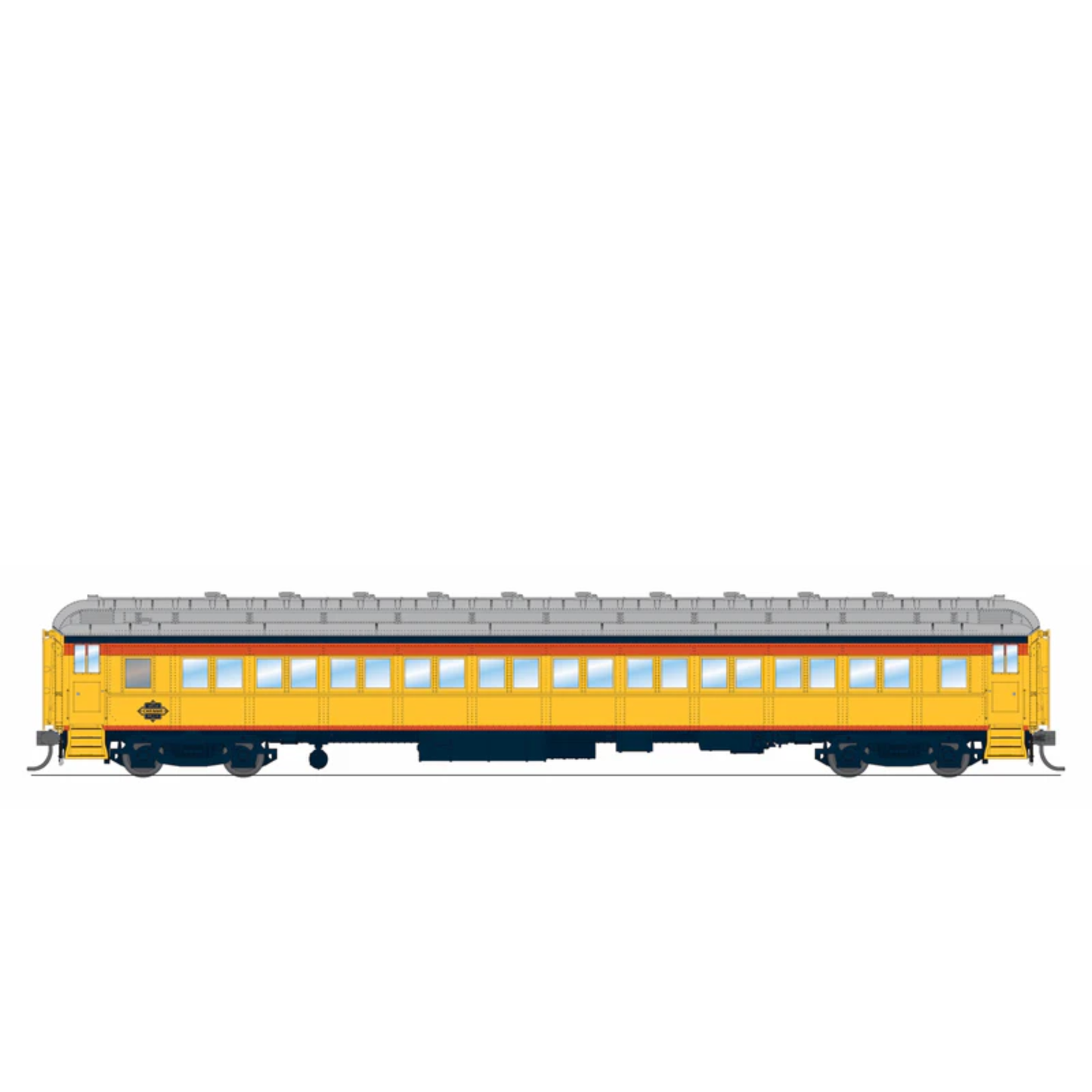 Broadway Limited Imports (9736) • 80' Passenger Coach w/ Lights • Chessie Steam Special Car • HO Scale