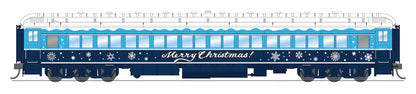 Broadway Limited Imports (9739) • Passenger Coach w/ Lights • Merry Christmas • Blue & White Holiday • HO Scale