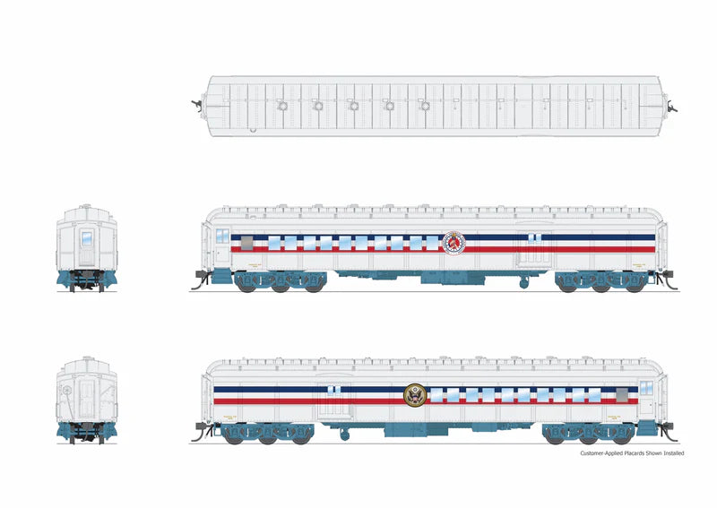 Broadway Limited Imports (9740) • Baggage-Combine Car w/ Lights • 1947 Freedom Train #1896 • 1947-1949 • HO Scale