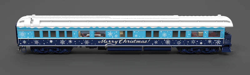 Broadway Limited Imports (9725) • Business Car w/ Lights • Merry Christmas • Blue & White Holiday • HO Scale