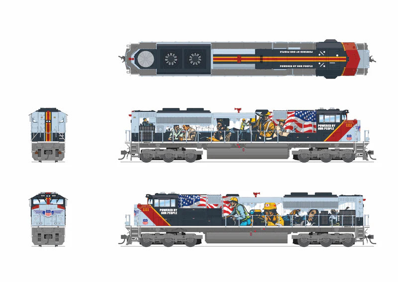 Broadway Limited Imports EMD SD70ACe (9776) | Union Pacific #1111 | "Powered By Our People" | Paragon4 Sound/DC/DCC with Smoke | HO Scale