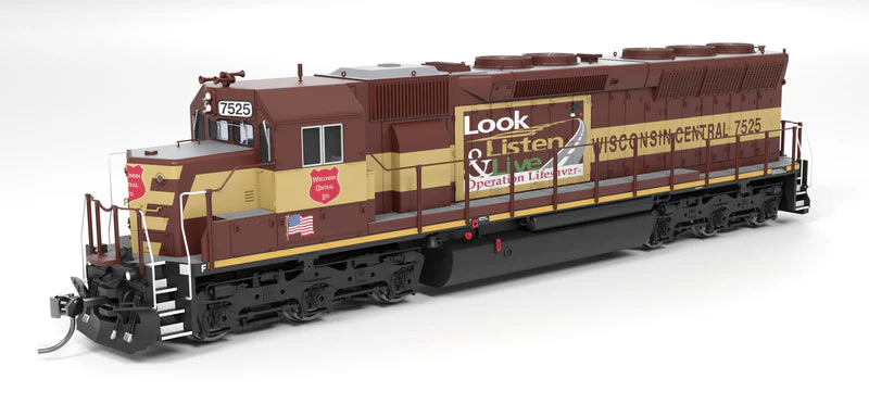 Broadway Limited Imports EMD SD45 - Wisconsin Central #7525 - Operation Lifesaver - Paragon4 Sound/DC/DCC - HO Scale