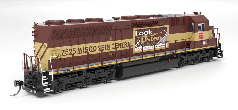 Broadway Limited Imports EMD SD45 - Wisconsin Central #7525 - Operation Lifesaver - Paragon4 Sound/DC/DCC - HO Scale