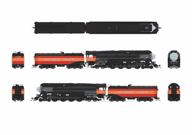 Broadway Limited Imports Southern Pacific GS-4 4-8-4 #4444 - Deskirted - Partial Daylight Paint - w/ Trim on Pilot - Paragon4 - Sound/DC/DCC - Smoke - HO Scale