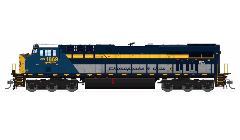 Broadway Limited Imports GE ES44AC - CSX #1869 - C&O Heritage Paint - Paragon4 Sound/DC/DCC w/ Smoke - HO Scale