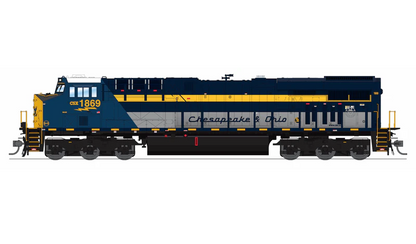 Broadway Limited Imports GE ES44AC - CSX #1869 - C&O Heritage Paint - Paragon4 Sound/DC/DCC w/ Smoke - HO Scale