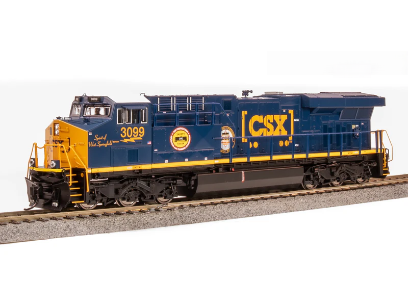 Broadway Limited Imports (9866) | GE ES44AC | CSX #3099 | Boxcar Scheme "Spirit of West Springfield" | Paragon4 Sound/DC/DCC w/ Smoke | HO Scale