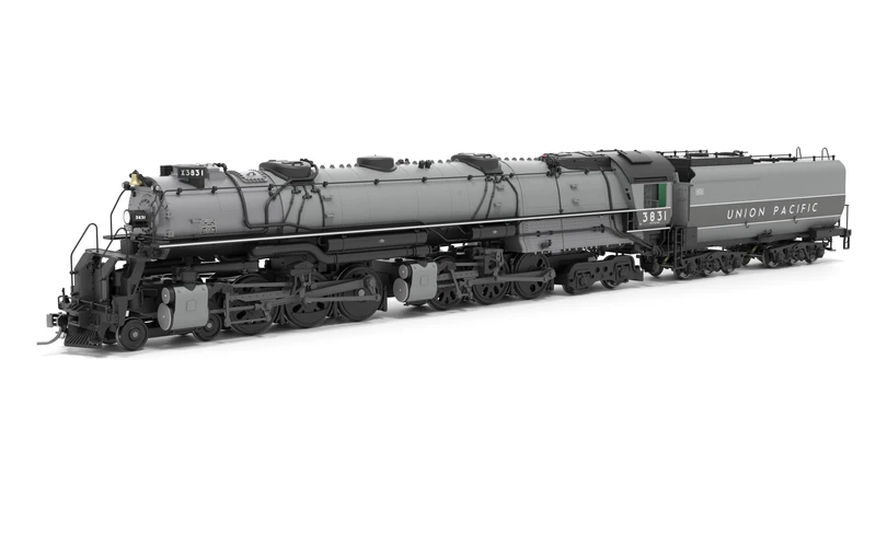 Broadway Limited Imports Brass Hybrid UP Early Challenger (CSA-2) | Union Pacific #3831 | Two-tone Gray Fantasy Paint | Paragon4 Sound | DC/DCC | Smoke | HO Scale