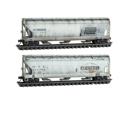 Micro-Trains (99305061) • 3-Bay Covered Hoppers • Conrail / ex-PC 2 Pack (Weathered) • N Scale (Pre-Owned)
