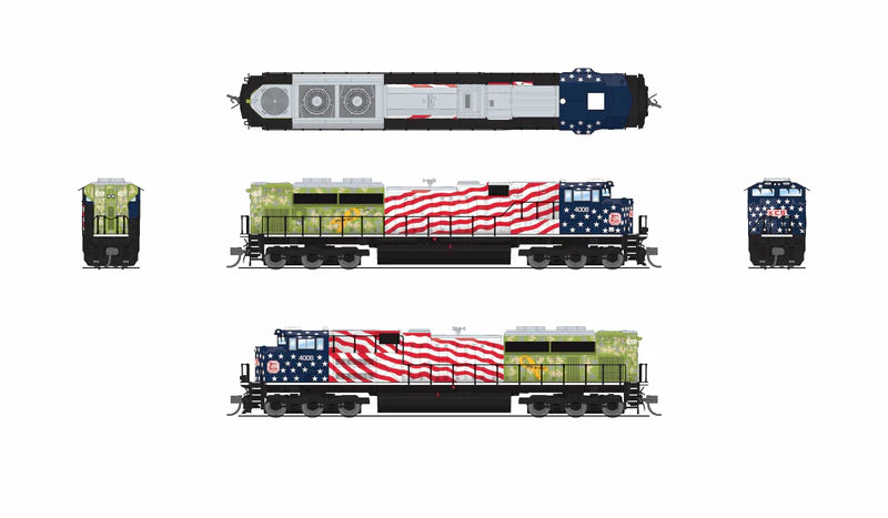 Broadway Limited Imports EMD SD70ACe | Kansas City Southern KCS #4006 | Veterans Day Salute | Stealth No-Sound | DC/DCC Ready | N Scale