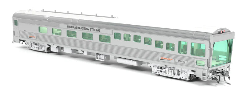 Broadway Limited Imports BNSF Track Inspection Car | BNSF #32 | "William Barstow Strong" | 2008-2013 Appearance w/ White Roof | HO Scale