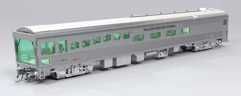 Broadway Limited Imports BNSF Track Inspection Car | BNSF #32 | "William Barstow Strong" | 2008-2013 Appearance w/ White Roof | HO Scale