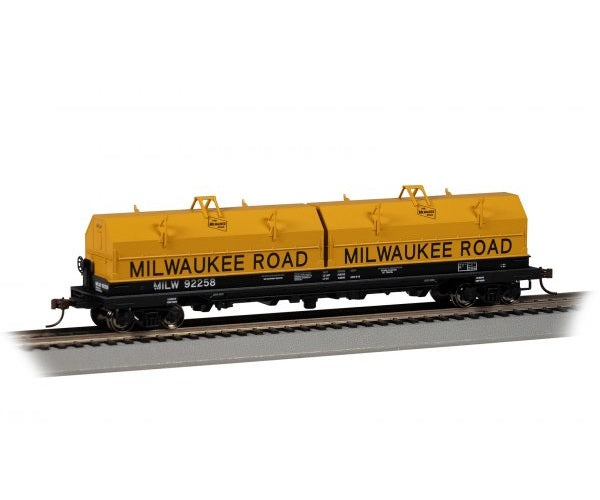 Bachmann Silver Series(R) (71426) | 55' Steel Coil Car / Load | Milwaukee Road #92258 | HO Scale