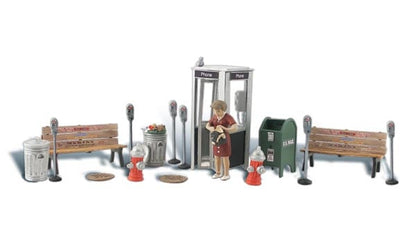 Woodland Scenics Scenic Accents(R) Street Accessories - Pkg of 18 - HO Scale