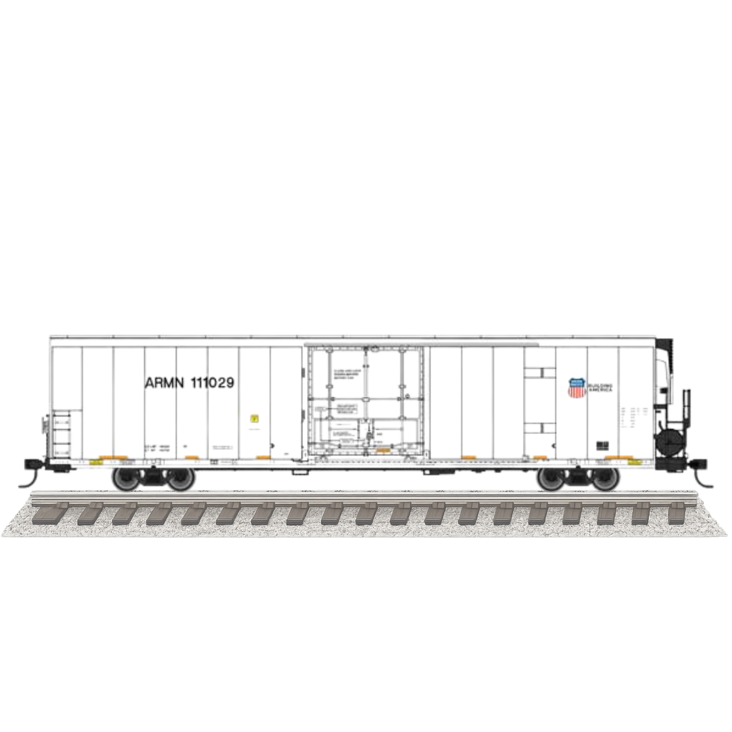 WalthersMainline (910-4170) • 72' Modern Refrigerator Boxcar • Union Pacific(R) ARMN #111018 • HO Scale (Pre-Order)