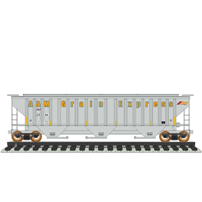 Intermountain (453100) | 4750 Cu Ft Rib-Sided (18 Rib) 3-Bay Covered Hopper | A&M Grain Express #2340 | HO Scale