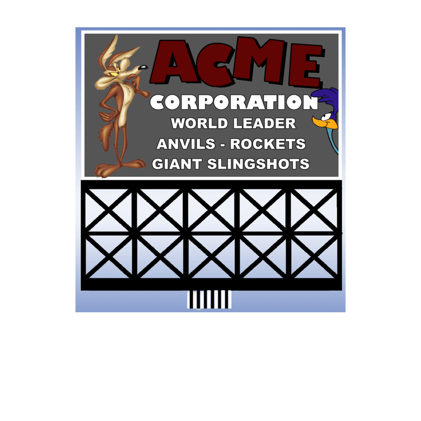 Micro Structures 883751 • Acme Corporation Animated Neon Sign • Looney Tunes, Roadrunner & Wile E Coyote • HO/O Scale