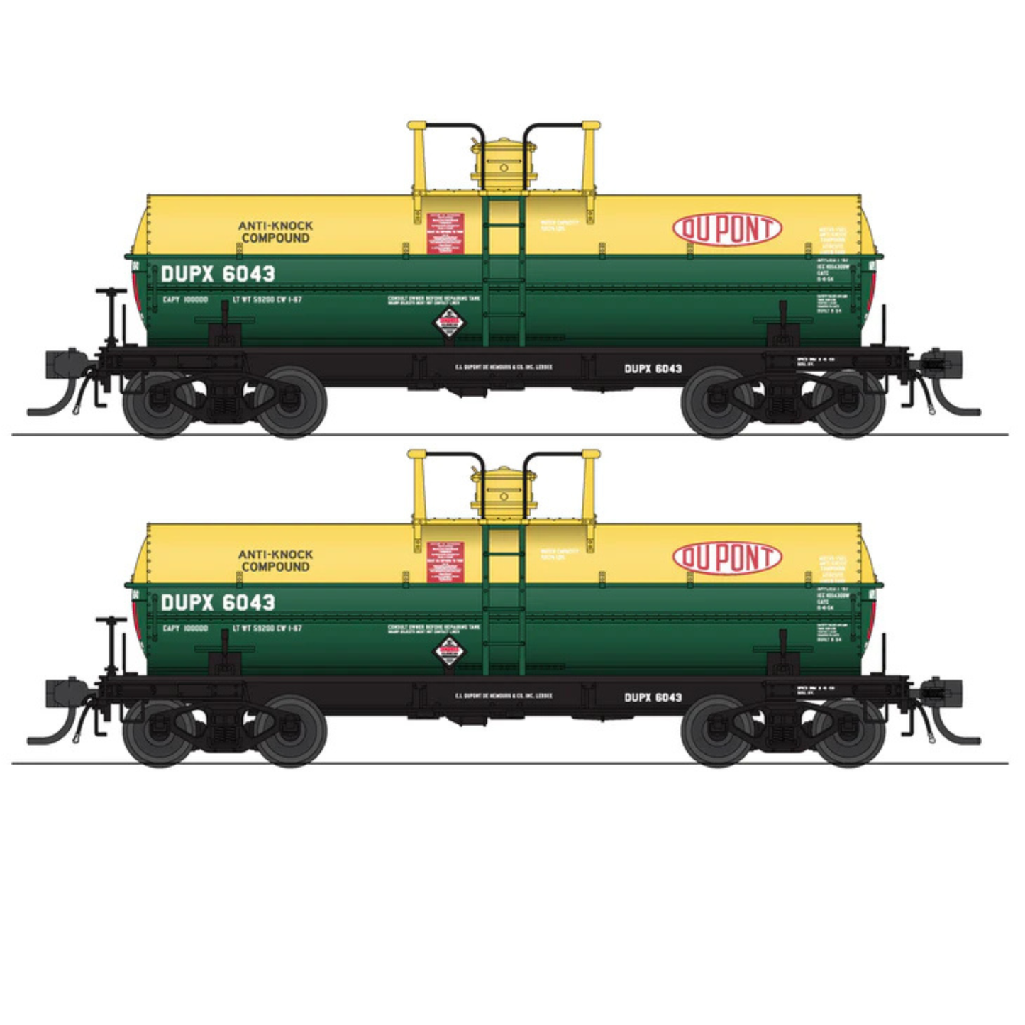 Broadway Limited Imports (10353) | 6,000 Gallon Tank Car | Dupont DUPX #6033 + #6034 | 2-Pack | HO Scale [PRE-ORDER]