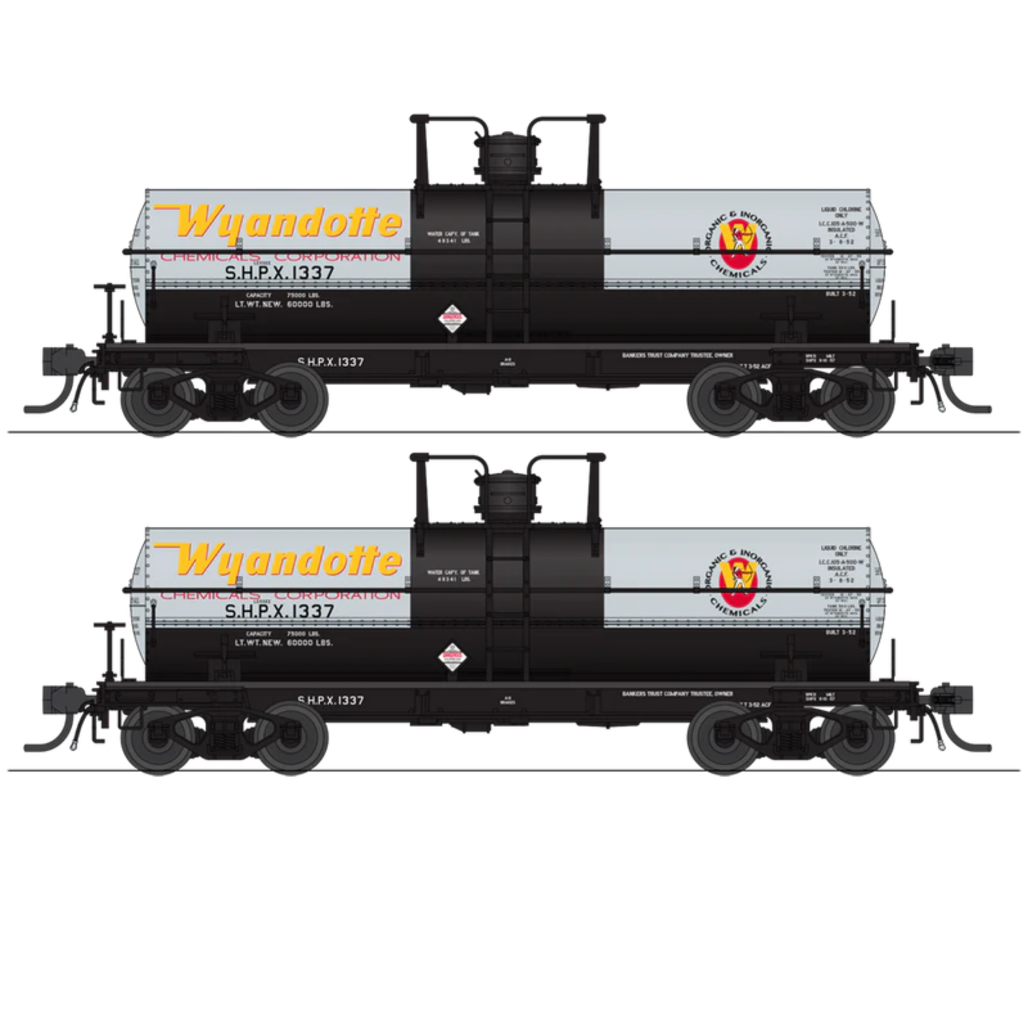 Broadway Limited Imports (10362) | 6,000 Gallon Tank Car | Wyandotte Chemicals SHPX #1363 + #1364 | 2-Pack | HO Scale [PRE-ORDER]