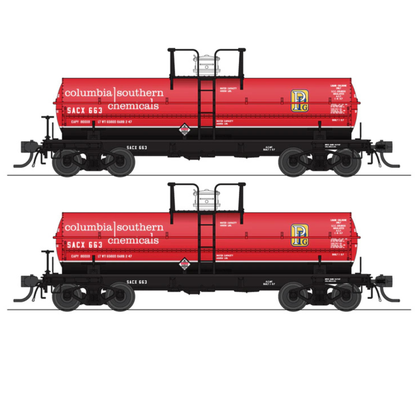 Broadway Limited Imports (10351) | 6,000 Gallon Tank Car | Columbia Southern SACX #655 + #656 | 2-Pack | HO Scale [PRE-ORDER]