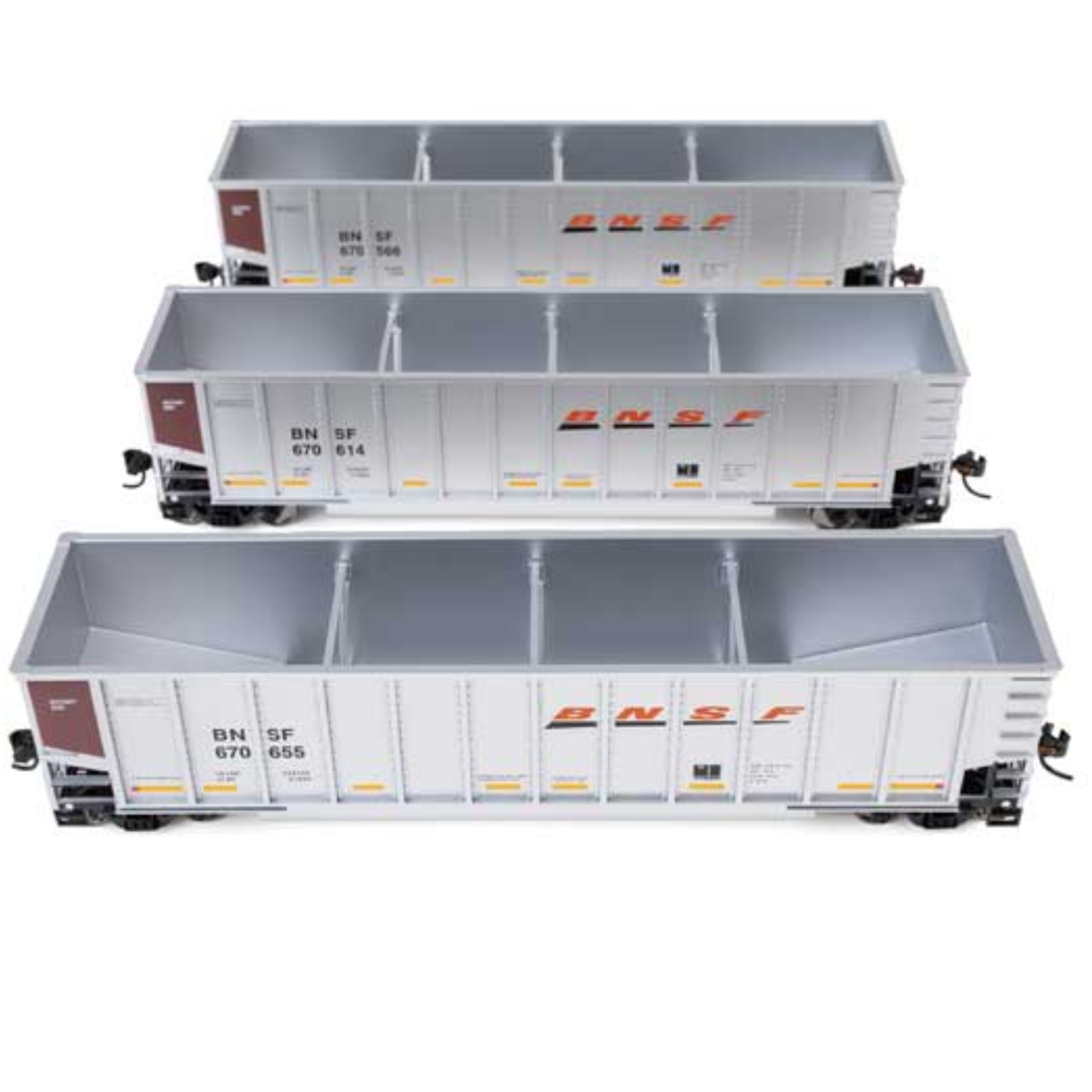 WalthersMainline (910-55909) | 50' Bethgon Coalporter Gondola | 3 Pack | BNSF #670566, 670614, 670655 | HO Scale [PRE-ORDER]
