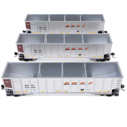 WalthersMainline (910-55909) | 50' Bethgon Coalporter Gondola | 3 Pack | BNSF #670566, 670614, 670655 | HO Scale [PRE-ORDER]
