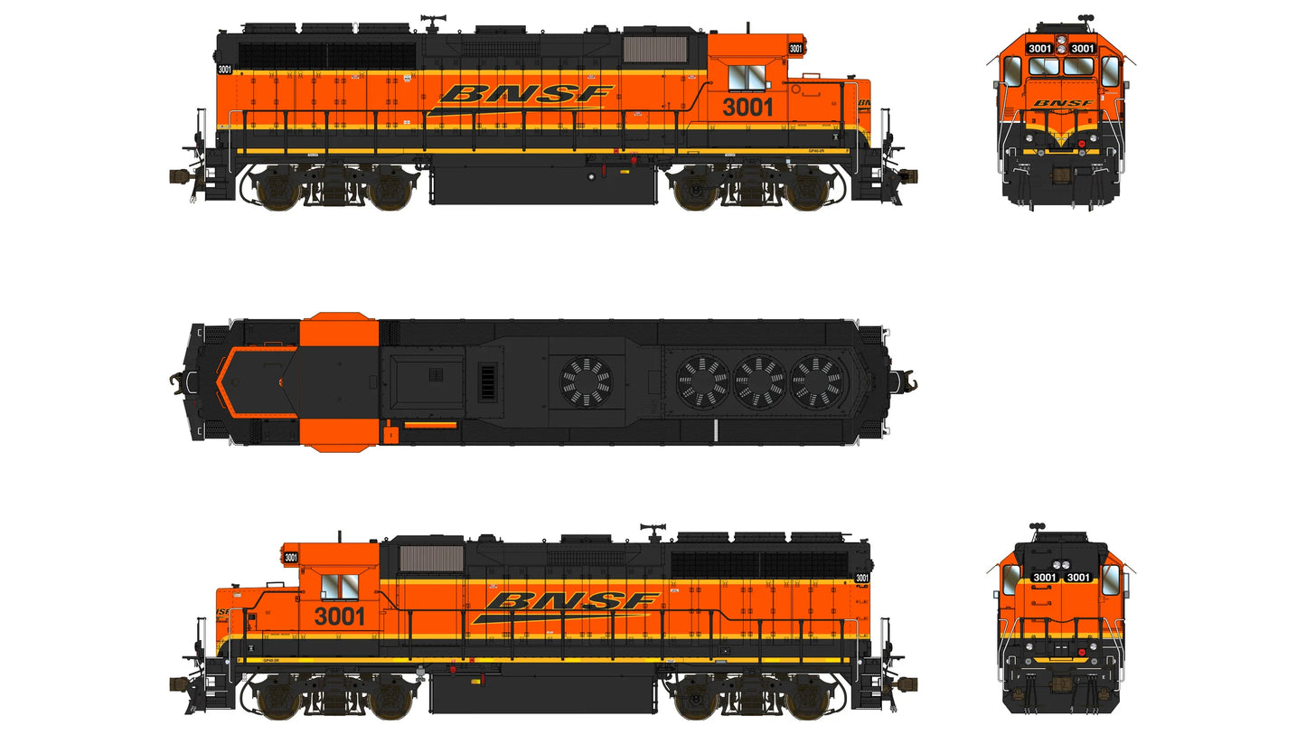 Class One Model Works (LM00405) | EMD GP40-2R 1A3 | BNSF #3001 | DCC/Sound w/ Tru-Fans(TM) | HO Scale [PRE-ORDER]