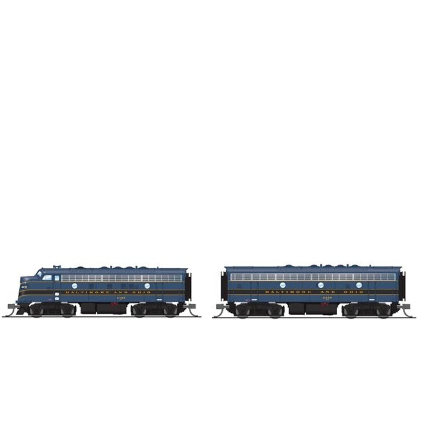 Pre-Owned Broadway Limited 7766 & 7767 EMD F7 A-B Set Both Powered with Paragon4 Sound Baltimore & Ohio (B&O) #4500 / #5456 N Scale