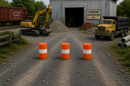 Big Dog Trains | Construction Barrels | Pkg of 10 | HO Scale