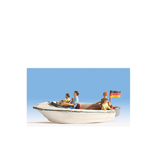 Noch Gmbh & Co. (16820) | Motorboat w/ 4 Figures (Assembled) | HO Scale