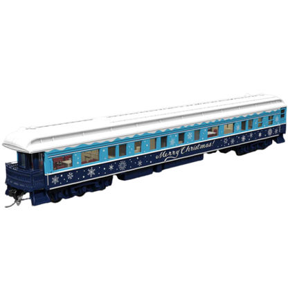 Broadway Limited Imports (9725) • Business Car w/ Lights • Merry Christmas • Blue & White Holiday • HO Scale