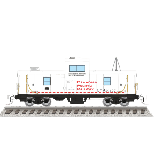 Rapido (510049) | Wide Vision Caboose w/ Lights | Canadian Pacific Railway #420983 | Engineering White | N Scale [PRE-ORDER]