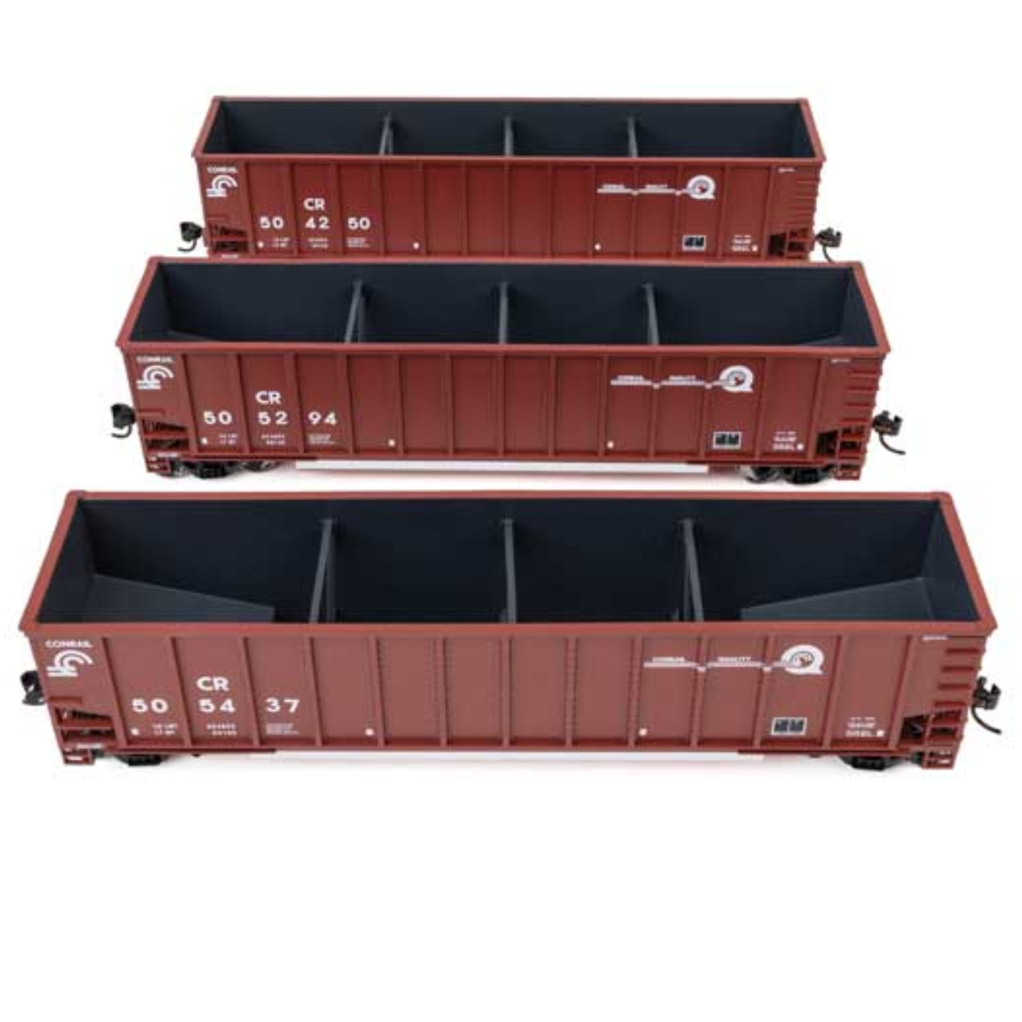 WalthersMainline (910-55915) | 50' Bethgon Coalporter Gondola | 3 Pack | Conrail #504250, 505294, 505437 | HO Scale [PRE-ORDER]
