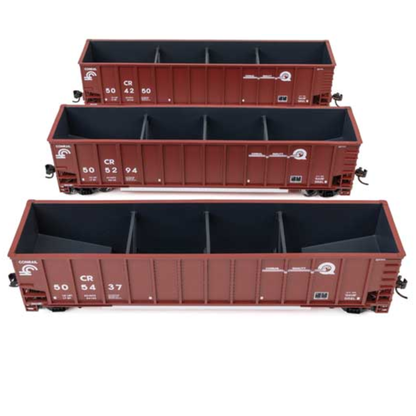 WalthersMainline (910-55915) | 50' Bethgon Coalporter Gondola | 3 Pack | Conrail #504250, 505294, 505437 | HO Scale [PRE-ORDER]