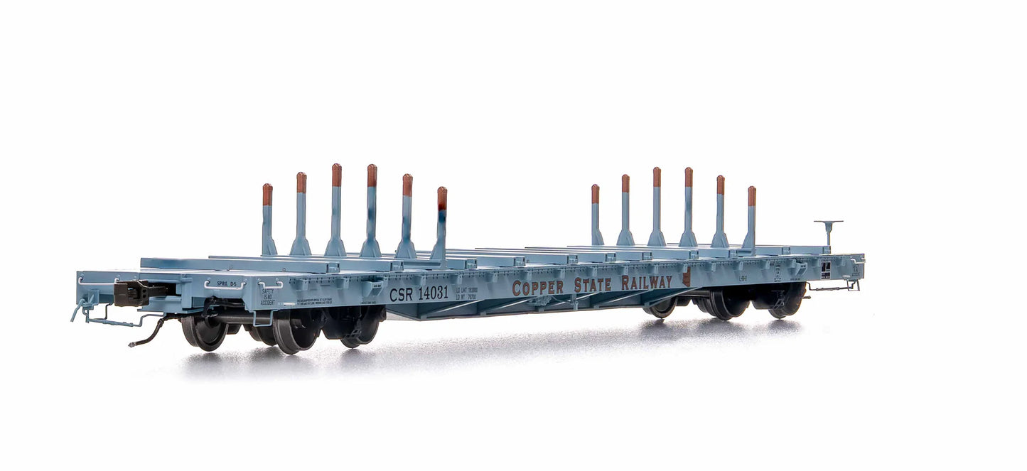 Home Shops ScaleTrains BSC Finger Rack Flatcar (CSR 14017) | Copper State Railway #14017 | HO Scale