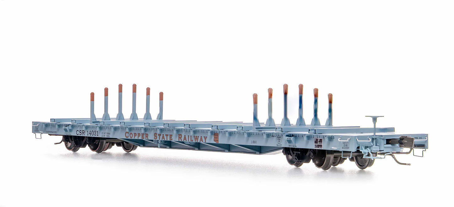 Home Shops ScaleTrains BSC Finger Rack Flatcar (CSR 14017) | Copper State Railway #14017 | HO Scale