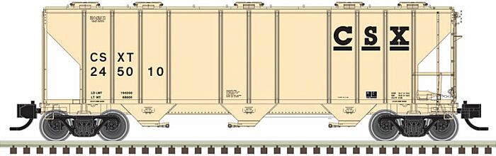 Atlas, PS-4000, 3-Bay Covered Hopper, CSX #245082, Ready to Run, Master, N Scale