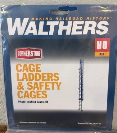Walthers Cornerstone Cage Ladders & Safety Cages (2956) | Photo Etched Kit | HO Scale