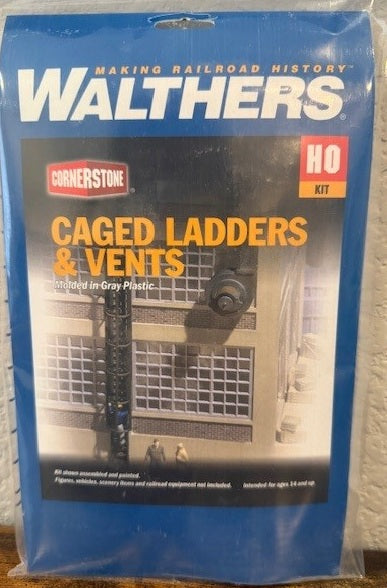 Walthers Cornerstone Cage Ladders & Vents (3515) | Kit - 5 Each Ladders & Vents | HO Scale