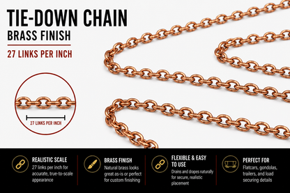 A-Line Products (29217) | Miniature Chain | Brass | 27 Links/Inch, 12 "Long | All Scales