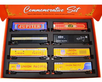Value Trains Micro Trains Equipped ACF 50' 6" Boxcar - Union Pacific Commemorative Set - 8 Car Set - N Scale