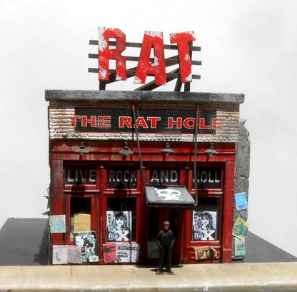 Downtown Deco (1085) • The Rat Hole • Cast-Hydrocal Kit w/ Signs • HO Scale